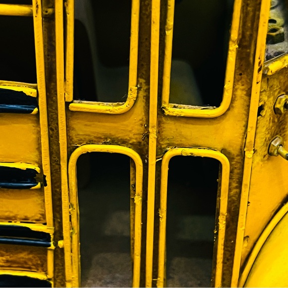School Bus Vintage-Style DecorativeYellow Metal/Model Worn/Finish - Picture 3 of 12